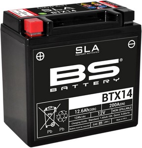 Bs Battery Battery Btx14 Sla 12V 200 A Battery Bs Btx14 Sla i gruppen Servicedelar & Olja / Batterier / Standard hos Blixt&Dunder AB (21130633)