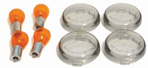Smoke turn signal lens kit with amber bulbs 00-up, (except V-ROD) in the group Parts & Accessories / Lights / Turn signal & bullet lights /  at Blixt&Dunder AB (70-0043)