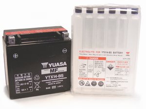 YUASA Batteri YTX14-BS (V-Rod 02-06/Buell 96-upp) i gruppen Servicedelar & Olja / Slitdelar & underhll / Harley Davidson / Batteri / Batteri hgeffekt hos Blixt&Dunder AB (72-0242)
