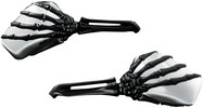 Kuryakyn Skeleton Hand Mirrors With Black Stems And Chrome Heads Mirro