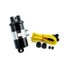 Round Custom Ignition Coil Kit, 6V. Black Points Style Ignition In Cus