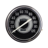 Fl Speedometer, '41-45 Face', Silver/Black. 2:1 Mph