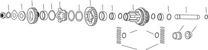 Andrews Stock Cluster Gear 1.23 Ratio Cluster Gear 36-E76 4-Spd